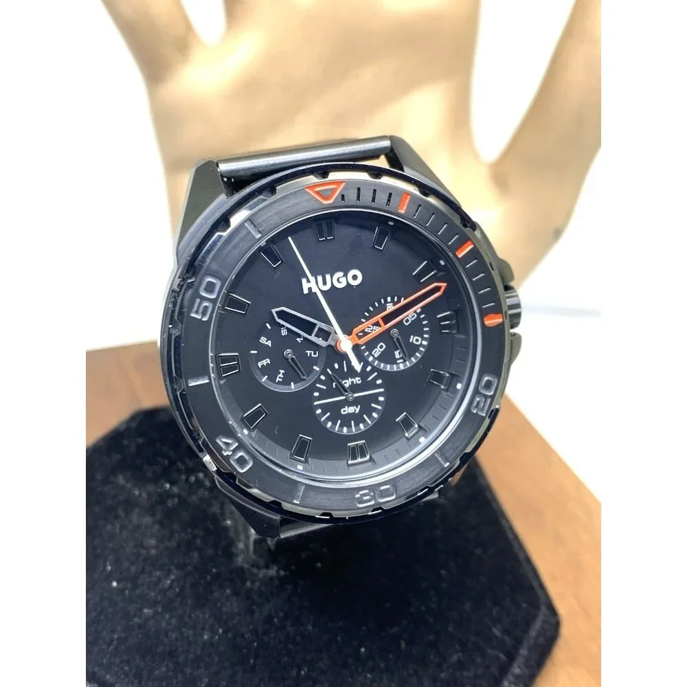 Hugo Boss Men's Watch 1530289 Quartz Black Dial Mesh Stainless Steel 44mm